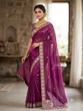 Saree Blouse Bollywood Party Wear Indian Pakistani New Sari Wedding Designer