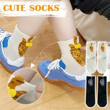 -Cute Cat Egg Socks Funny Mid Calf Warm Socks for Women3D Cat Design Winter Cozy