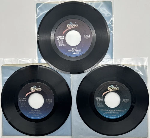 MICHAEL JACKSON Lot of 3 7" 45rpm Singles: Beat It, Billie Jean, ... NM