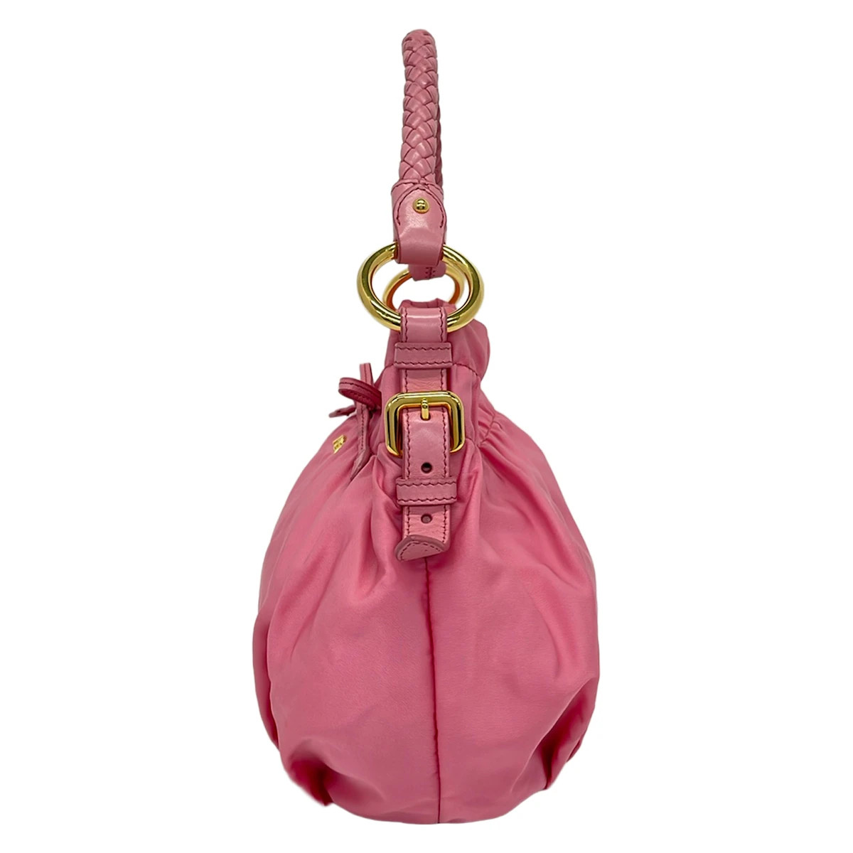 PRADA BR4237 Pink Nylon Leather Handbag — image 4