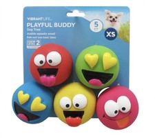 Vibrant Life Playful Buddy Dog Toys, Emoticon, Extra Small, 5 Count