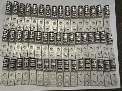 HUYA 2 HOLE COMPRESSION LUG 1/4  HOLES  5/8'' SPACING  2-3 AWG STR  DB021458-250