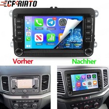 6+128GB Carplay Android15 Autoradio Navi RDS Für 2DIN Für VW Sharan 7N 2010-2018