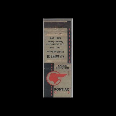 Matchbook Cover - 1968 Pontiac F.E. Avery Co The Old Reliable Pontiac Dlr