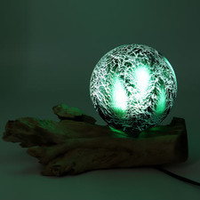Emerald Crackle DriftGlow Driftwood Table Lamp 🌿 Green Ambient Mood Light
