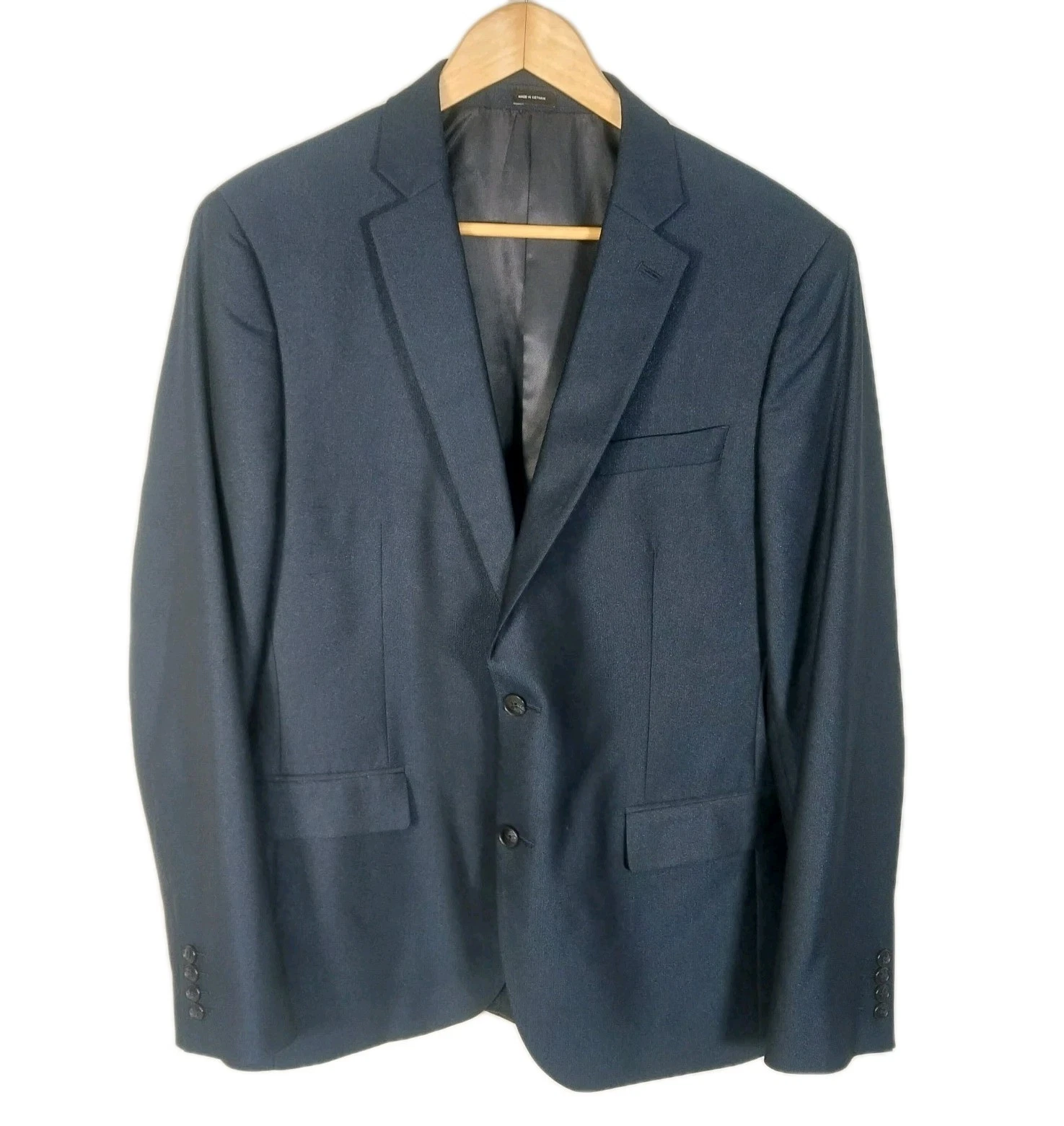J. Ferrar Blue Blazer Sport Coat Jacket Size 44R Slim