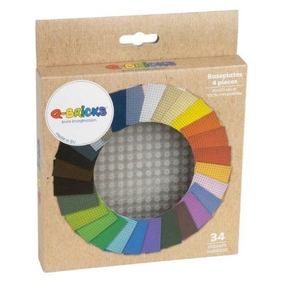 Q-Bricks - Basis Platte 20 x 20 Kartonbox 4 Stück - Farbe Neon
