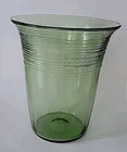 Vintage Carder Steuben Spanish Green Reeded Glass Vase 8"t×7"w