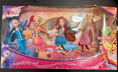 2012 Winx Club Good vs Evil 4 Doll Set Icy Stella Bloom Flora Target Exclusive