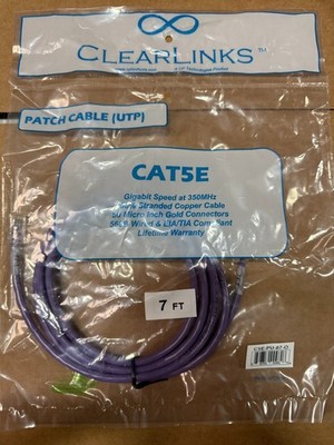 CAT5E PURPLE PATCH CORD 7FT