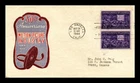 US COVER MOTION PICTURES 50TH ANNIVERSARY FDC SCOTT 926 PAIR IOOR CACHET