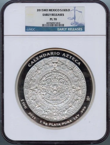 2015Mo MEXICO SILVER EARLY RELEASES 1 Kilo NGC PL70