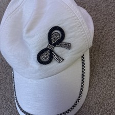 Rhinestone Hat White Black Sparkle Design Stylish Cute