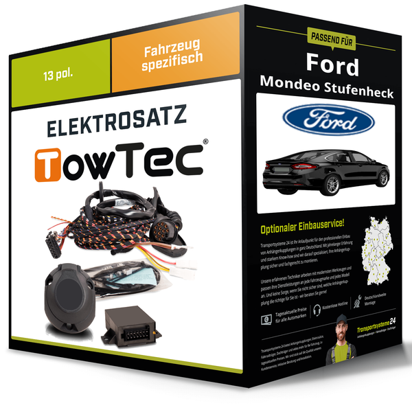Elektrosatz 13-Pol Spezifisch für Ford Mondeo Stufenheck 03.2007-09.2014 Towtec-image