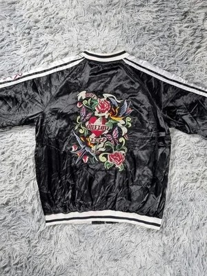 Bomberjacke Sukajan Satin schwarz Little Pinko ''Roter Drache'' bestickt Vintage