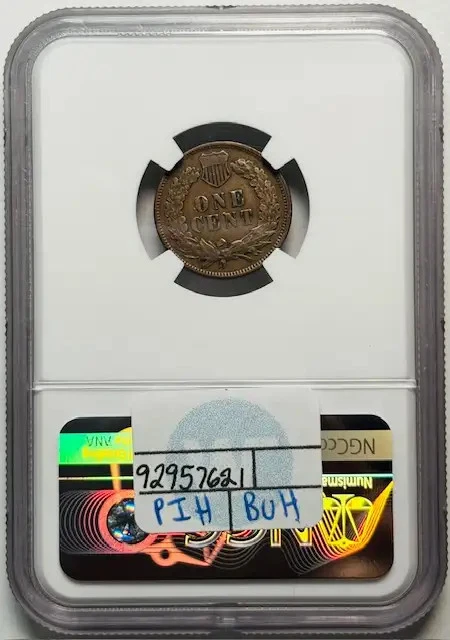 1873 Small Cents Indian Head Penny NGC XF-45 BN Brown Open 3 - Image 2 of 2