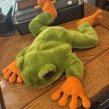 Vtg 2000 Animal Alley Frog Hand Puppet Plush Toys R Us 14  STILL CROAKS TESTED