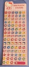 Sanrio Hello Kitty Multicolor Glossy Glitter Plastic Stickers 84 Pieces 2002