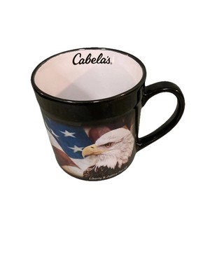 Vintage Cabela s American Eagle USA Mug Liberty & Justice For All, Pledge