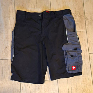 engelbert strauss Arbeits Cargo Shorts Schwarz/Grau mit Seitentaschen Gr 54