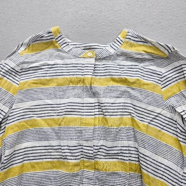 Top manga larga Old Navy para mujer talla grande amarillo blanco negro a rayas Foto 2 de 4