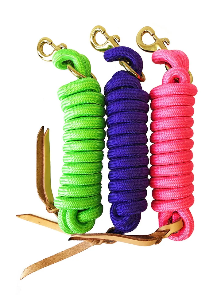 AJ Tack Führstrick 3er Set, pink, lila, limettengrün - Bild 1 von 1