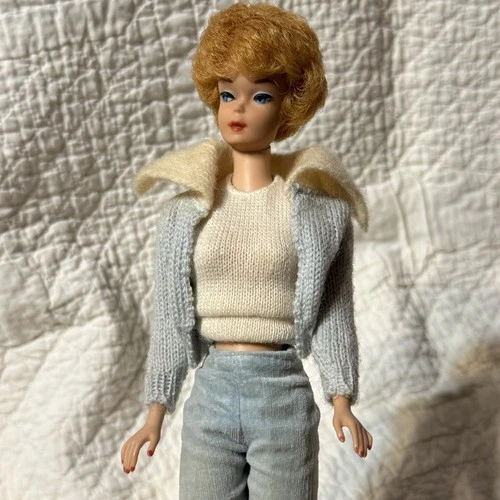 BARBIE VTG Midge Bubble Blonde 940 MOOD for MUSIC 1962 Cardigan CORK Mule