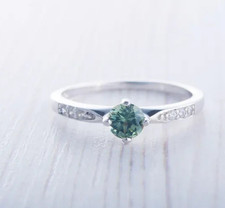 Green sapphire solitaire engagement ring available 925 sterling silver ring