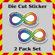 Set of 2 Unapologetically Neurodivergent Stickers, Waterproof Vinyl Decals