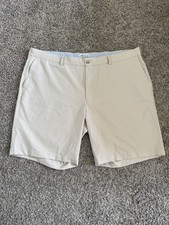 Peter Millar Salem Performance Shorts Men's 42 Khaki Golf Stretch Casual