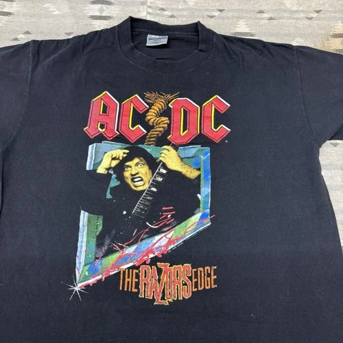 90s AC/DC Razors Edge T-Shirt XL Brockum World Tour 1990s vintage concert t-shirt, vintage, size XL, single stitch, B+ condition