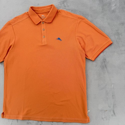 Tommy Bahama orangefarbenes kurzärmliges Poloshirt für Herren Delphin-Logo Größe Large - Bild 10 von 13