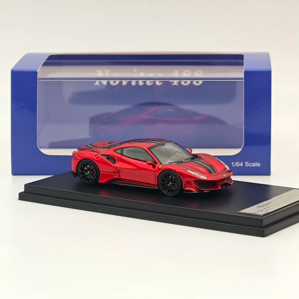 1/64 ノビテック フェラーリ 488 Pista Rosso Red DCM 1/64 Scale Ferrari Novitec 488 Pista Red1 Diecast Car