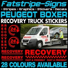 fits Peugeot Boxer Recovery Stickers Graphics Decals Stripes 24 Hour Truck Van