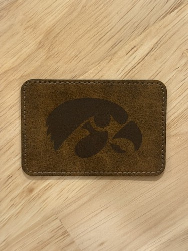University Of Iowa Hawkeyes 3x2 Leather Iron-On Patch For Hats & Clothes