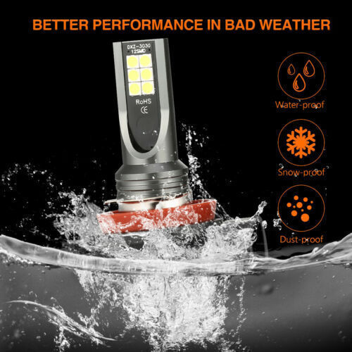 2X LED Fog Light Bulbs H8 H11 Fog Light Bulb White 6500K High Power DRL Lamps - Bild 10 von 12