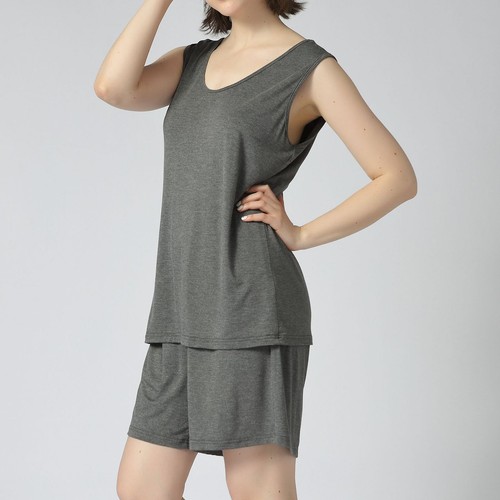 Women Tank Pajama Set Stretch Sleeveless V Neck Elastic Waist Shorts 2 Piece Pjs - Picture 21 of 37