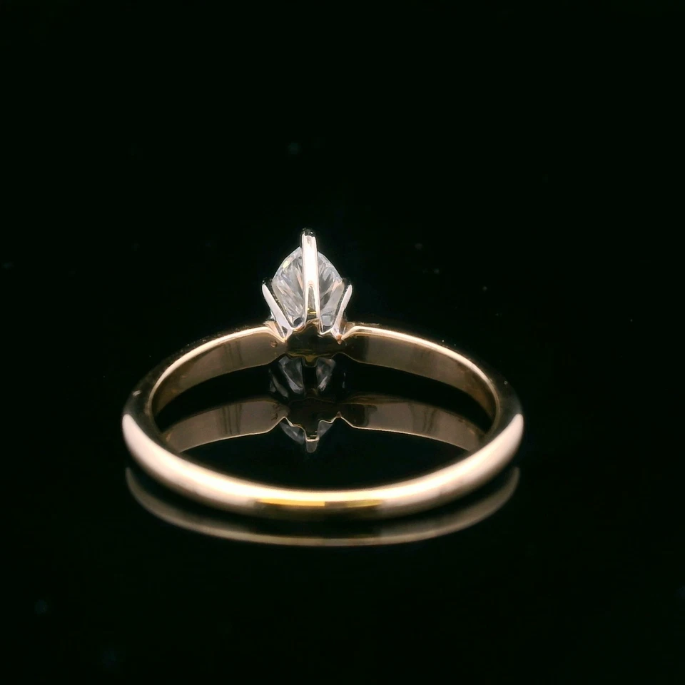 Anillo de diamantes de oro amarillo de 14 quilates de 0,39 quilates - tamaño 5 - 1,68 g Foto 3 de 4