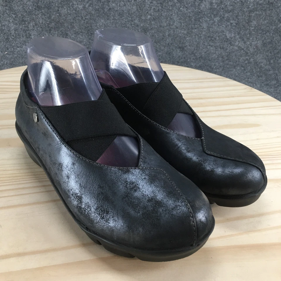 Zapatos Privo para mujer 39 Mary Jane cuero negro correa cruzada sin cordones punta almendra Foto 3 de 4