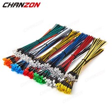 20PCS 12V 3mm 5mm Pre Wired LED lights Emitting Diode Kit White Red Green RGB UV