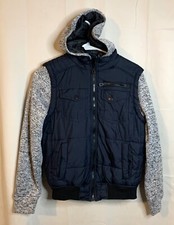 Boy's Distortion Size 10/12 - Black Gray Long Sleeve Zip Up Hooded Jacket CP