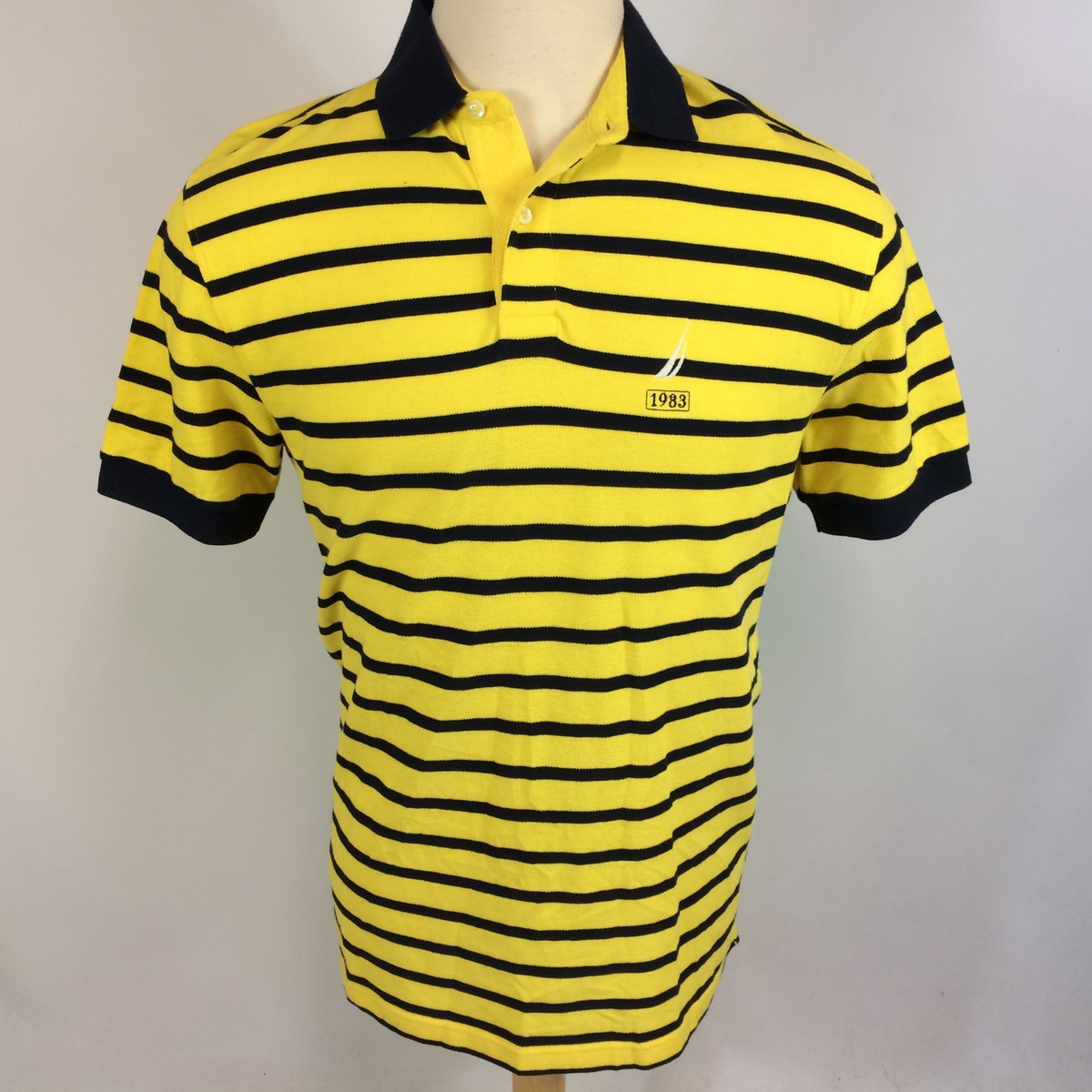 Mint Vintage 90s Nautica Surf Stripe 1983 Sailing Boat Race Polo