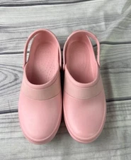 Crocs Womens Pink Slip-Resistant Shoes Mercy Work Comfort Clog Shoes Size 9