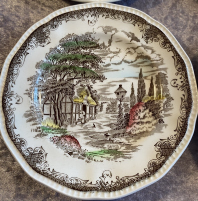 (4)Kensington Shakespeare's Sonnets-Anne Hathaway's Cottage 6-3/4'' Bread Plates.
