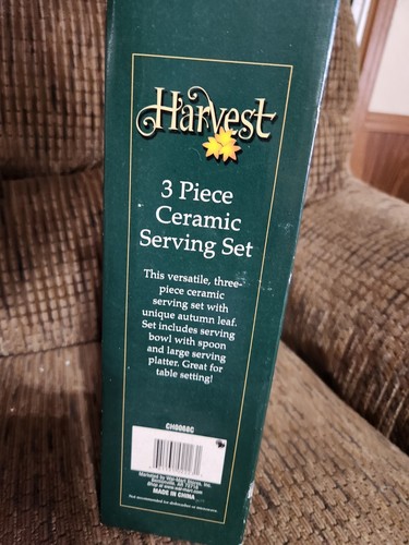 Ernte Herbst Chip N Dip Set Herbstblatt mit Löffel 3-teilig Erntedank Keramik - Bild 11 von 11
