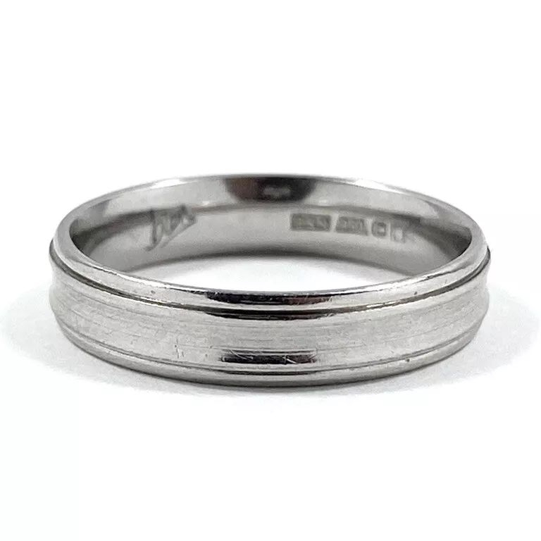 Solid 950 Palladium Ring Band Birmingham 2009 Size L 1 2
