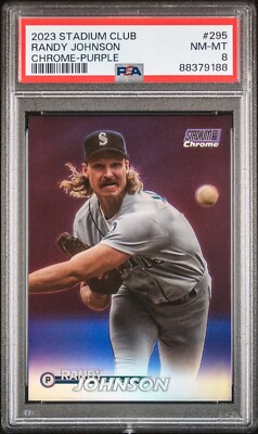 RANDY JOHNSON 2023 STADIUM CLUB #295 [PURPLE CHROME 68/75]-PSA 8-P1/NH ...