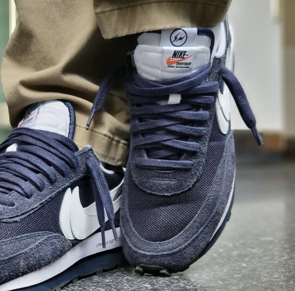 Fragment Design x Sacai x Nike LDWaffle “Blackened Blue Fragment Design x Sacai x Nike LDWaffle “Blackened Blue