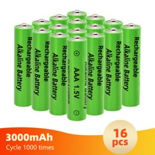 16PCS Alkaline Rechargeable Batteries 1.5V AA/AAA 3000mAh Battery For Toys Clock