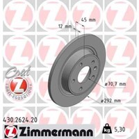 Zimmermann 2X Bremsscheibe Hinten Ø292 Mm Voll FüR Opel Astra J P10 2.0 Cdti